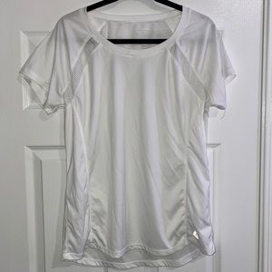 White athletic top- flowy fit